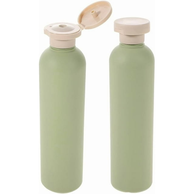 HUGFEGWE 2pcs Shampoo Bottles Refillable 260ML Round Flip Cap Bottles Empty Shower Gel Bottles Plastic Sub Bottles Containers for Creams Conditioner Lotion Oil Shower Soap CJB91-92992