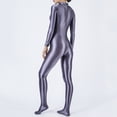 thumbnail image 4 of Mono completo brillante al óleo para mujer, lencería, culturismo, gimnasio, Fitness, cuello simulado, mono de manga larga, traje de baño protector contra sarpullidos, 4 of 5