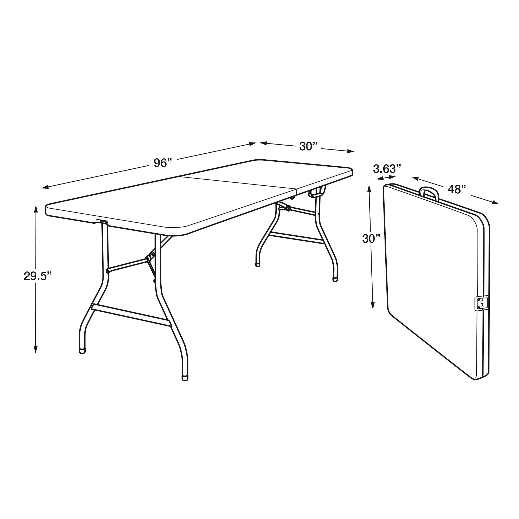 Details about   Cosco 8 Foot Centerfold Folding Table White 