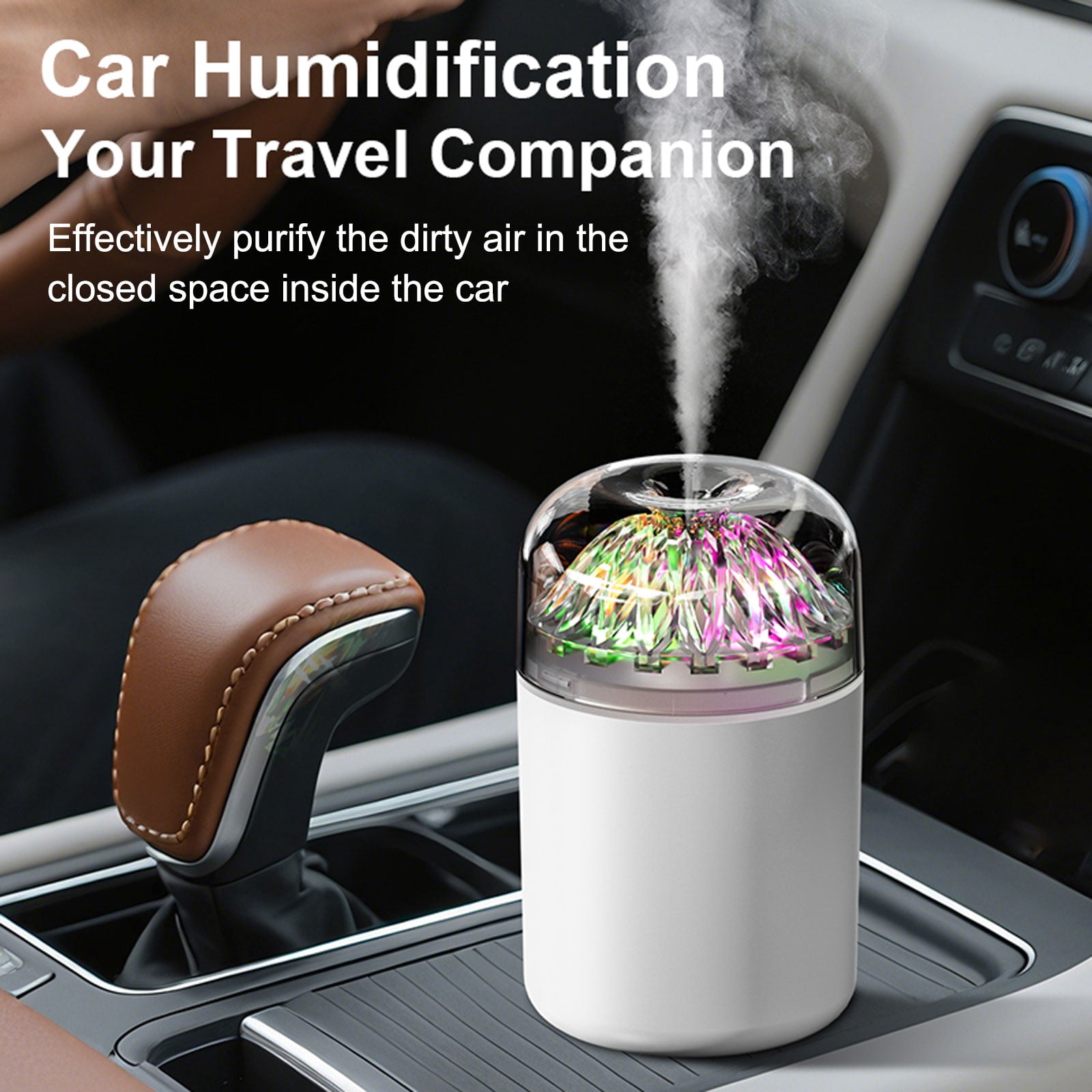 JELLOO 180mL Personal Desktop Cool Mist Humidifier, Colorful LED Night Light