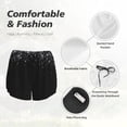 thumbnail image 4 of KLL Silver Glitter1 Pattern Shorts Women,Athletic Shorts High Waisted Running Shorts Pocket Sporty Short Gym Elastic Workout Shorts-Large, 4 of 7