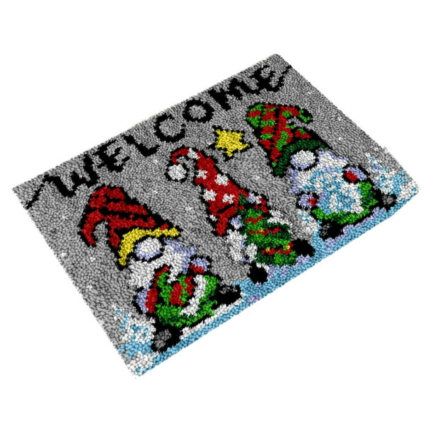 Cateissary Juego de ganchos y agujas para bordar, variedad para entusiastas del bricolaje, pestillo para alfombra de ganchillo navideño Artesanía Tipo 2