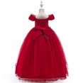 thumbnail image 5 of Odeerbi 2025 Toddler Girls Temperament Minimalistic Bowknot Embroidered Flower Net Yarn Birthday Party Gown Dresses, 5 of 9