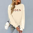 thumbnail image 4 of Women's Crewneck Shirts Christmas Sweatshirts Top Fashion Cute Santa Claus Printed Pullover Winter Long Sleeve Sweaters Loose Plus Size Blouses Tops, 4 of 6