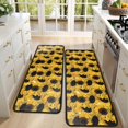 thumbnail image 4 of Kitchen Rugs Sets Of 2,Yellow Black Sunflower Pattern Anti Fatigue Kitchen Mat Rugs Non Slip Washable,Decorative Kitchen Floor Mats for Kitchen,Sink,Laundry,17"x47"+17"x47", 4 of 5