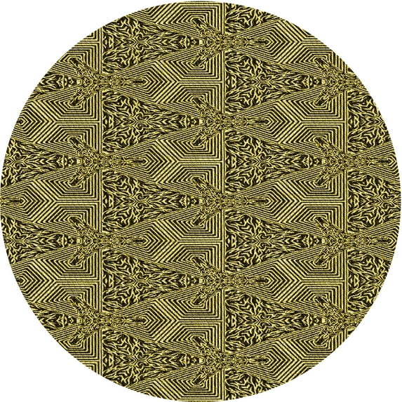 Ahgly Company Indoor Round Patterned Midnight Gray Area Rugs, 3' Round