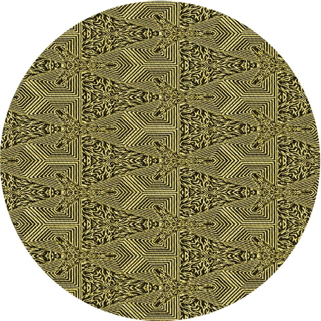 Ahgly Company Tapis Rond Lavable en Machine Intérieur Transitionnel Gris Minuit, 7 Pieds Rond