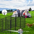 thumbnail image 3 of 32'' Dog Playpen Indoor/Outdoor, 8 Panels Metal Dog Fence with Doors, Portable Pet Dog Cage Outdoor Exercise Pen, Foldable Puppy Playpen Kennel for Garden Yard, RV Camping, 3 of 8