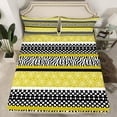thumbnail image 2 of Manfei Bohemian Damask Khaki Full Size Sheets, Fashion Zebra Print Bed Sheets, Modern Stripes Abstract Sheet Sets, Breathable Home Decor, 4-Piece, 2 of 7