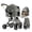 Gray, variant on SteAnny Pet Stroller 4-Wheels for Medium Dogs/ Cats Upto 55lbs, 2-in-1 Removable Carrier & One-Click Folding (Gray)