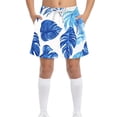 thumbnail image 3 of MKOSPLRT Boys Swim Trunks Hawaiian Print Bathing Suit Swim Shorts Swimming Trunks Swimsuit Board with Pocket Shorts 12-13Years, 3 of 8