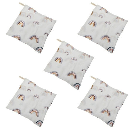 

5pcs Muslin Cotton Baby Towel Handkerchief Rainbow Kid Wipe Cloth Newborn Face Towel Feeding Bibs