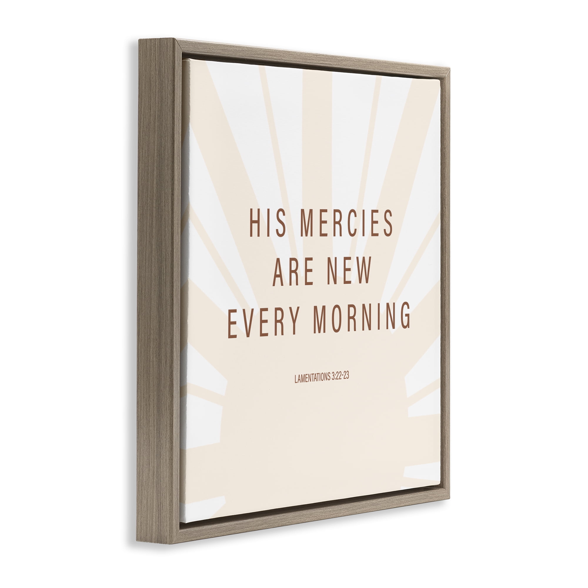 Stupell Industries His Mercies Are New Brown Framed Floater Canvas Wall Art, design by SD Graphics Studio