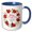 Blue/White, variant on 3drose, Merry Christmas to the Best Uncle Ever - Poinsettia Wreath, 11oz Two-tone Blue Mug