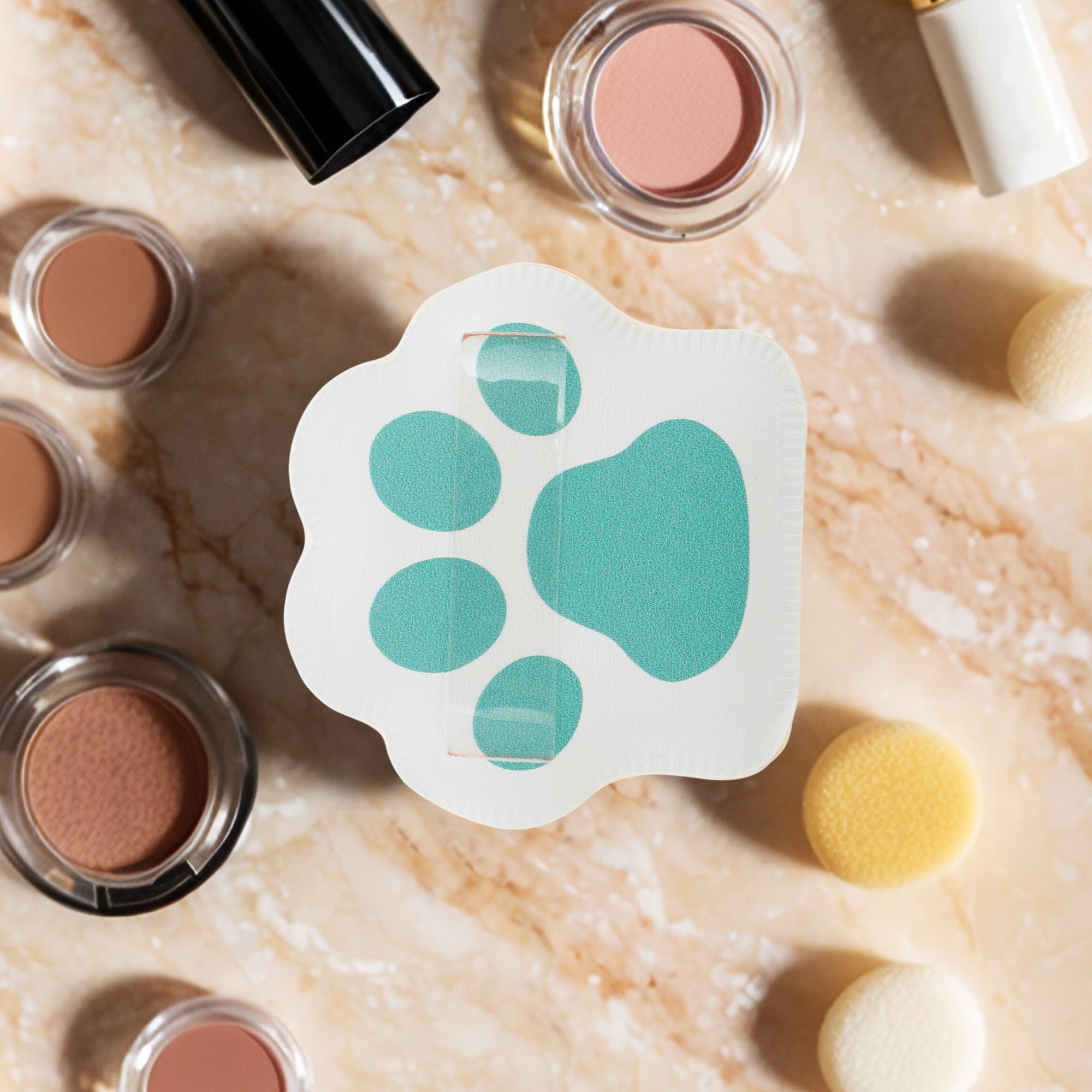 Unique Bargains 1 Pc Cat Paw Shaped Puff for Travel Makeup Application Green