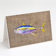 thumbnail image 1 of Fish Tuna Faux Burlap Greeting Cards & Envelopes - Pack of 8, 1 of 1