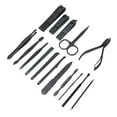 thumbnail image 4 of Oubit Dead Skin Pusher,16pcs Stainless Steel Nail Nail File Eyebrow Scissors Remarkable Clarity, 4 of 9