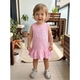 thumbnail image 5 of BemeyourBBs Toddler Baby Girl Big Sister Dress Outfit Infant Baby Girl Pink Summer Tank Dress Big Sister Letter Embroidery Sleeveless Ruffled A Line Dress, 5 of 9