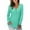 Mint Green, variant on Black and Friday Azrian Tops Saving!,Women's Solid Color V-Neck Button Causal Long Sleeve Tops Blouse Loose