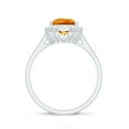 thumbnail image 2 of Rosec Jewels Pear Shaped Lab Grown Orange Sapphire Cocktail Ring with Diamond Halo - AAAA Grade, 18K White Gold, US 10.00, 2 of 9