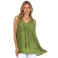 thumbnail image 5 of Sakkas Boho Love Sleeveless Blouse - Green - One Size, 5 of 6