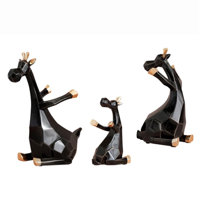 Wosthever Estante para vino con escultura de alce de 3 uds., soporte para botella de vino de alce de resina, estatua multiusos para botella de vino de alce Kits de equipo de elaboración de vino No.2 Wosthever HA026630-02