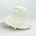 thumbnail image 4 of CoCopeaunts Raw Edge Plain Bucket Hat Women Small Fresh Fisherman Hat Leisure Literature Wild Sun Hat Trendy Simple Basin Hat, 4 of 8