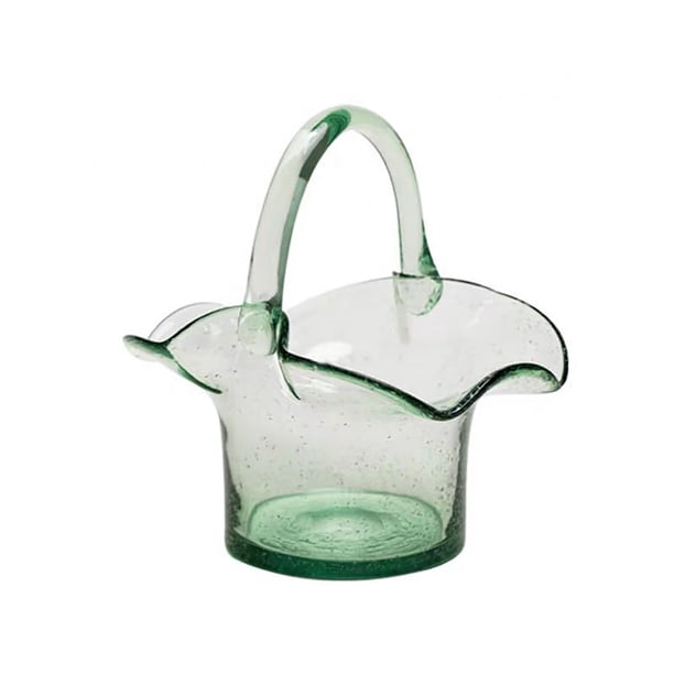 Elegante jarrón de cristal verde para una elegante decoración del hogar