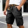 thumbnail image 2 of XEGLSBU Men Cargo Shorts Relaxed Fit Summer Solid Button Front Casual Shorts for Big & Tall Breathable Comfortable Daily Wear Black Size XL, 2 of 4