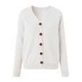 thumbnail image 5 of zaveiop Women's Knit Cardigan Button up Long Sleeve Casual Fall Cardigan Sweater (Z3-White, 4XL), 5 of 5
