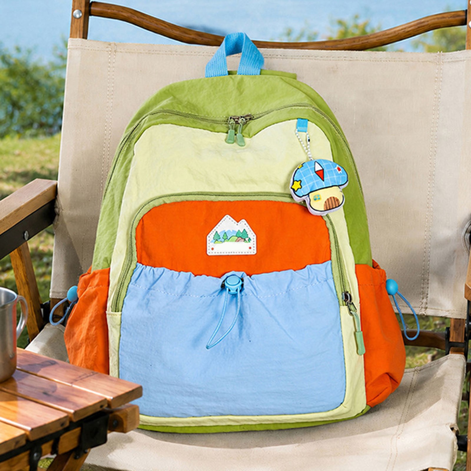 Mochila infantil para regreso a clases, con diseño de retazos de colores, para preescolar y niños pequeños, ligera, para deportes, uso diario y actividades escolares 6