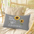 thumbnail image 4 of Sunflowers Pillow Covers, Linen Long Throw Pillow Case, Modern Bee You Are My Sunshine Grey Holiday Pillow Protector Decorative Cushion Cover for Living Room/Bedroom 16" x 24", 4 of 8