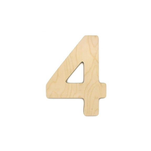 Essentials By Leisure Arts Arts Wood Letter 9.5" Birch No 4