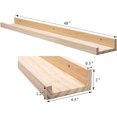 thumbnail image 2 of Picture Ledge Long Floating Wall Shelf 48 Inch Photo Ledge Display Floating Shelves Wall Mounted Shelves Home Decor Nursery Bookshelf Natural Wood Set of 2, 2 of 5