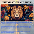 thumbnail image 3 of 1 Pcs 2D Flat License Plate Covers & Frames, Lion Surrounded by Flowers For Decorative Front, Waterproof For Decoration Aluminum License Plate Covers & Frames Cover For Men Women, 12" X 6", 3 of 7