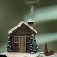 Awevudst Christmas Incense Holder, Cute House Shape Resin Statue Home