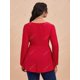 thumbnail image 3 of Camiseta de Aplicación de Flor de Talla Grande Rosegal  Mangas largas de talla grande, 3 of 5