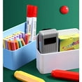 thumbnail image 3 of TORUBIA 4 Pack Magnetic Dry Erase Marker Holder, Plastic Whiteboard Marker Holder, Magnetic Marker Pen Pencil Holder for Whiteboards, Refrigerator, Locker and Metal Cabinet, 2 White, 2 Blue, 3 of 7