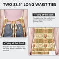 thumbnail image 6 of Pioneer Flower Floral Print Pattern Apron for Women and Men, Cotton Linen Waterproof with Pockets, Adjustable, 33x27 Inch for Kitchen, Gardening, BBQ, Salon, 6 of 6
