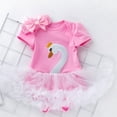 thumbnail image 4 of BENJAMJAM 0-2Y Summer Swan Short-Sleeve Dress, Shoes, and Hair Accessory 3-Piece Set Infant Clothing, 4 of 6