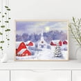 thumbnail image 4 of Église de Village Enneigé de Noël - Peinture Diamant Ronde 40*30cm, 4 of 10