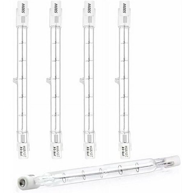 Bombilla halógena R7s de 500 W, 118 mm, luz blanca cálida regulable, 2800 K, J118, reflector halógeno lineal, CA 220-240 V, 11000 lm, ángulo de haz de 360 ° para iluminación de paisaje,