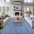 thumbnail image 4 of Area Rug 60×96in, Retro Blue Striped Floor Carpet Living Room Rug, Vintage Turquoise Texture Pattern Non-Slip Welcome Mat Indoor Rugs for Bedroom Dining Room, 4 of 9