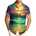 thumbnail image 2 of Gamivast Mens Beach Shirts Sailboat Print Short Sleeve Button Down Tropical Shirts Casual Summer Tees Soft Breathable Holiday Aloha Party Fashion Tops, 2 of 6