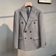thumbnail image 4 of Abrigo Blazer Masculino Fiesta Cruzado Marrón Traje De Hombre Chaquetas Ropa De Primavera Ropa Original De Moda Estilo Coreano Verano, 4 of 5