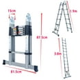 thumbnail image 7 of Dayplus 3.8M Folding Telescopic Ladder Stainless Steel Extension Straight Ladder & 1.9M+1.9M A Frame Ladder, 7 of 7