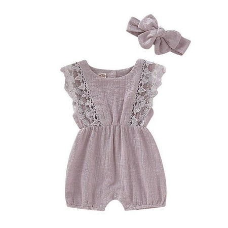 

HOTWINTER Newborn Infant Baby Girl Clothes Romper Ruffle Sleeve Jumpsuit Bodysuit Cute Infant Romper Girls Fall Outfits