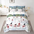 thumbnail image 3 of Manfei Funny Winter Snowman 7pcs Bedding Comforter Set, Merry Christmas Queen Bedding Sets, Teens Kids Boys Girls Reversible Queen Sheet Sets, Luxury Bedroom Decor, 3 of 8