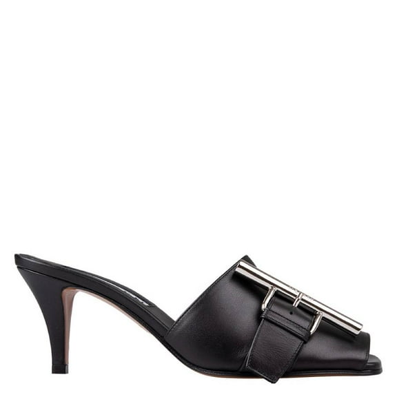 Alexander Mcqueen Ladies Black Francisco 70 mm Leather Mules, Brand Size 36 ( US Size 6 )