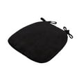 thumbnail image 3 of Cojín de pana para silla, cojín de asiento con lazos, cojín de meditación, cojín para taburete, cojín para silla para cocina, interior, exterior, Negro, 3 of 9